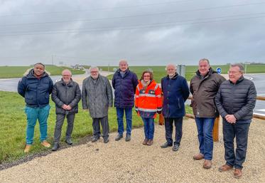 Le 26 janvier, à Thimert-Gâtelles. Le conseil départemental explique à la presse le chantier de la déviation de Châteauneuf-en-Thymerais.