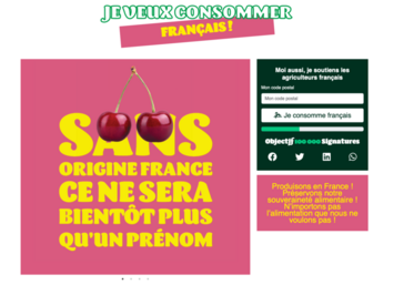 Le soutien à la pétition « Je veux consommer français » se fait très simplement en ligne, en précisant uniquement son code postal.