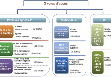 Les trois voies d'accès à l'éco-régime.