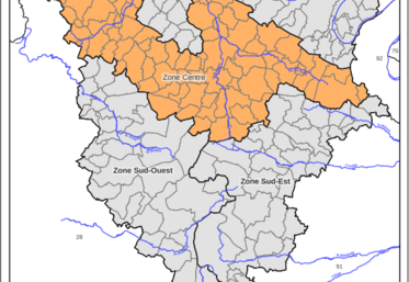 Carte de la situation hydrologique actuelle en lien avec l'arrêté en vigueur.