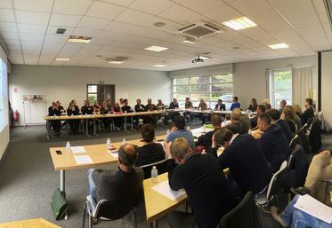 Mercredi 10 mai, au Chesnay (Yvelines) lors du conseil d'administration de la FDSEA Île-de-France.