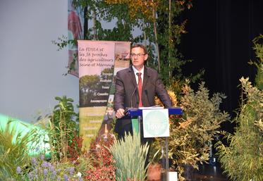 Mardi 30 mai, à Provins, lors de l'allocution officielle du président de la FDSEA 77, Cyrille Milard, à l'occasion de l'AG de cette dernière.