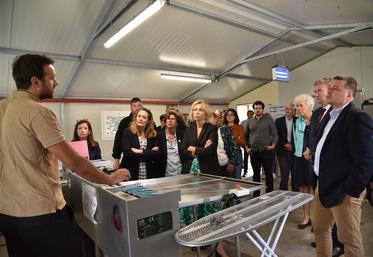 Jeudi 22 juin, aux Alluets-le-Roi (Yvelines). Valérie Pécresse s'est rendue sur l'exploitation de poules pondeuses bio de Guillaume Gousseau qui a bénéficié d'aide du programme Leader.