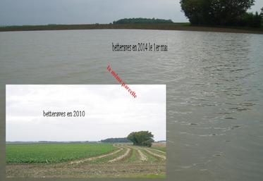 Ouzouer sous Bellegarde le 30 avril 2014 à 18 h 30. 64 mm d'eau soit 64 l au m2 = 64x 10000= 640 000 litres à l'ha  640 m3 à l'ha d'argile compacte :  on retrouve tous les anciens étangs de la carte de Cassi