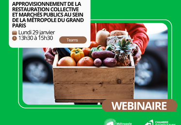 Un webinaire sur l'approvisionnement de la restauration collective organisé par la chambre d'Agriculture d'Île-de-France et la Métropole du Grand Paris