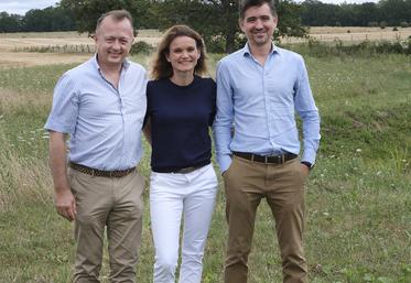 Éric Boban, fondateur de Calycé, Maël Sonnier et Dorothée Frisch-Gauthier, agricultrice à Brévonnes (Aube), associés de Calycé : « Nous aimerions que 100 % de nos projets soient portés par les jeunes ».