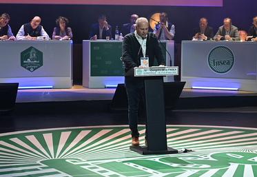 Le 27 mars à Dunkerque (Nord). Le président de la FNSEA Centre-Val de Loire, Arnaud Lespagnol, est intervenu au congrès de la FNSEA dans le cadre de la parole donnée aux régions.