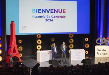 Mercredi 27 mars, à Issy-les-Moulineaux (Hauts-de-Seine). Le Crédit agricole d'Île-de-France a tenu son assemblée générale.