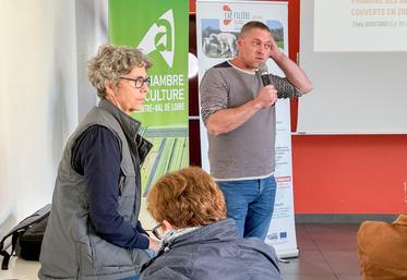 Le 10 septembre, à La Bazoche-Gouet. Céréalier dans le Loiret, Cédric Cormier a témoigné dans le cadre de la Journée régionale ovine.