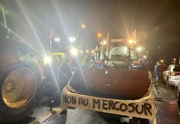 Lundi 18 novembre, à Orléans. Une vingtaine de tracteurs et une centaine d'agriculteurs ont répondu à l'appel à mobilisation sur le pont de l'Europe.