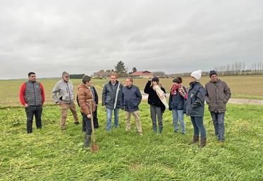 Augers-en-Brie, mercredi 27 novembre. L'après-midi d'échanges, en présence du président de la FRSEA Île-de-France, Damien Greffin, s'est achevé par la présentation d'une parcelle en interculture.