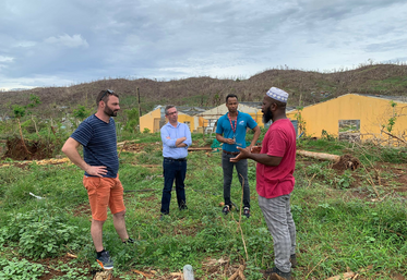 Le président de JA, Pierrick Horel (à g.), et le premier vice-président de la FNSEA, Jérôme Despey (2e à g.), se sont rendus à Mayotte en début d’année pour soutenir les agriculteurs mahorais au nom de ceux de l’Hexagone.