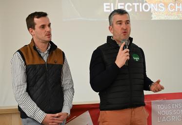 Valentin Caron (à g.) et Sébastien Méry (à d.), ont représenté la liste FNSEA/JA durant cette année de campagne. 