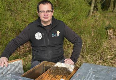 Miguel Vercruyce élève des abeilles de race Buckfast dans l'est du Loiret.