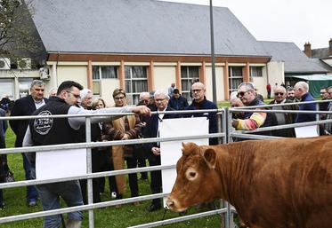Lundi 24 mars, à Pruniers-en-Sologne. Les élus locaux ont échangé avec les éleveurs présents lors de la quatrième édition de la foire aux bestiaux.