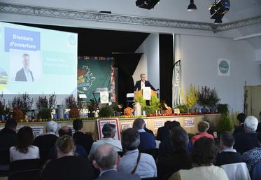 Jeudi 20 mars, à Bellegarde. Lors de l'assemblée générale de la FNSEA 45, son président, Sébastien Méry, a pris la parole devant les adhérents, les élus et le public. 