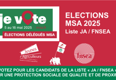La FNSEA 41 invite ses adhérents et les agriculteurs du territoire à voter aux élections de la MSA du 5 au 16 mai prochain. 