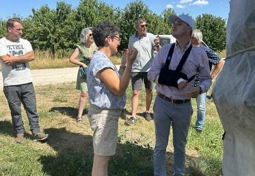 Lundi 30 juin, Valentin Caron, président de la chambre d'Agriculture, s'est rendu dans le verger de la SAS Lanson. 
