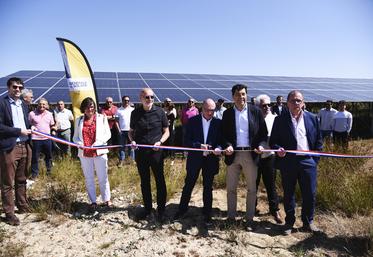 Jeudi 3 juillet, à Saint-Cyr-en-Val. L'entreprise Génréale du solaire a inauguré son parc photovoltaïque occupant une surface de 34 hectares. Il s'agit du deuxième plus grand parc solaire du Loiret. 