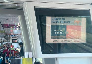 Dans le cadre d'une campagne de communication, un film et des visuels sur la moisson ont été diffusés dans les Transiliens.