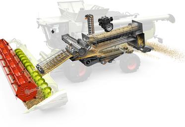 Système de battage hybride sur Claas Trion.