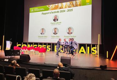 Mardi 18 novembre, à Orléans. Sébastien Méry, secrétaire général de l'AGPM, Fabien Metz et Arnaud Tachon, membres du bureau, ont répondu aux questions des participants lors de la présentation du rapport d’activité 2024-2025.