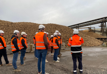 Lors de leur assemblée générale, les JA d’Outarville-Neuville ont visité la sucrerie d’Artenay pour mieux comprendre les étapes de transformation de la betterave.
