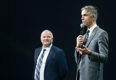 Vendredi 5 décembre, à Rouen (Seine-Maritime). La campagne 2024-2025 est présentée par Antoine Declercq (à g.), président de NatUp, et Laurent Lemarchand, son directeur général.