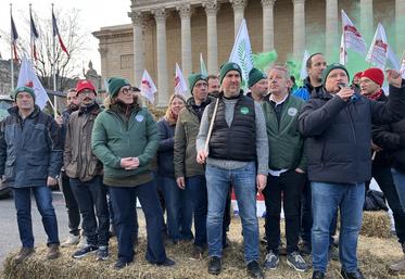 Le 13 janvier, à Paris, lors de la manifestation des agriculteurs devant l'Assemblée nationale.