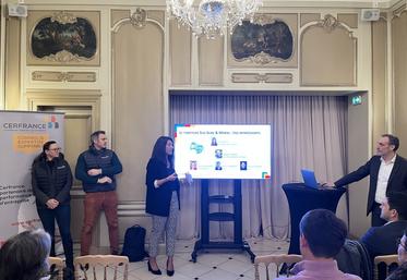 Chailly-en-Bière, jeudi 12 février. De g. à d., Stéphanie Roche, Arthur Poisson, Eliné Motté et Olivier Pinon. 