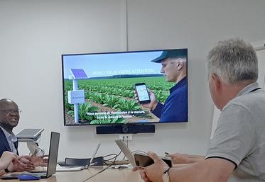 Benjamin Mendou présente sa solution de pilotage de la fertilisation.