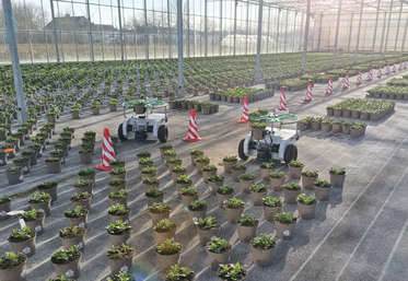Grâce à son système de guidage laser, Trooper espace les plantes avec précision et peut travailler jusqu'à dix heures en autonomie.