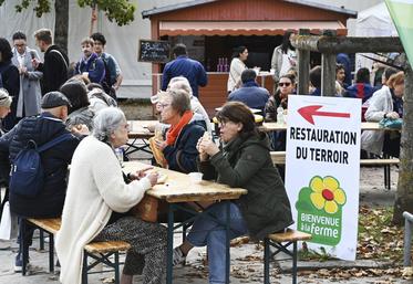 Du vendredi 9 au dimanche 11 octobre, à Blois, les festivaliers des Rendez-vous de l'Histoire ont pu profiter d'une restauration 100 % locale devant la Halle aux grains grâce au marché de producteurs locaux. 