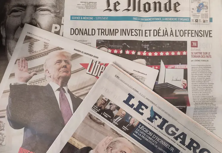 Plusieurs premières pages de la presse française sur l'investiture de Donald Trump