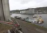 navire à quai devant des silos de grains de Sénalia sur le port de Rouen.