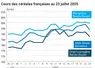 Graphique prix blé orge maïs France du 23 juillet 2025