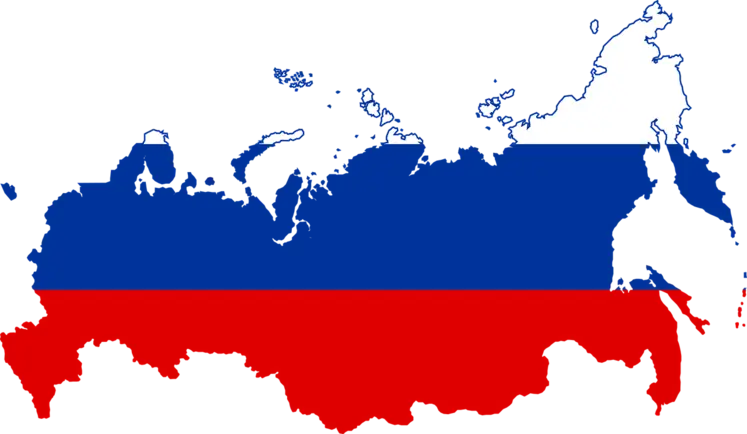 La Russie avec le drapeau.