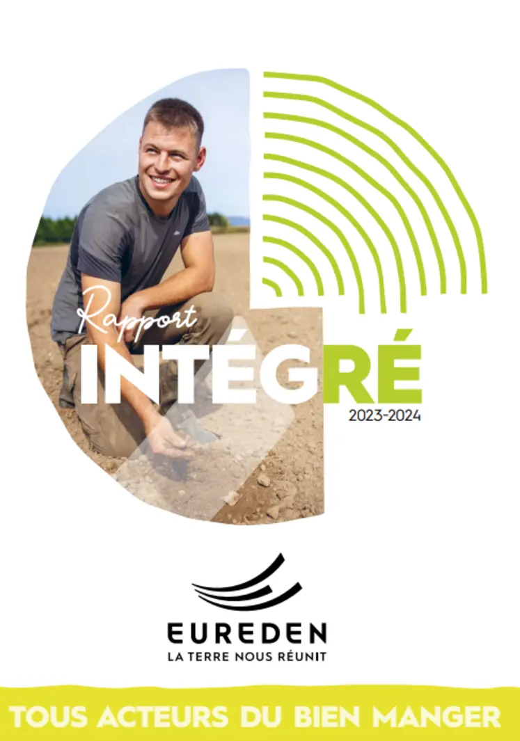 Page de couverture du rapport intégré 2023-2024 de la coopérative Eureden