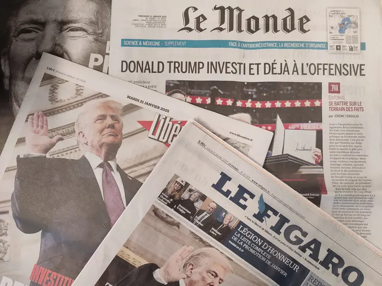 Plusieurs premières pages de la presse française sur l'investiture de Donald Trump