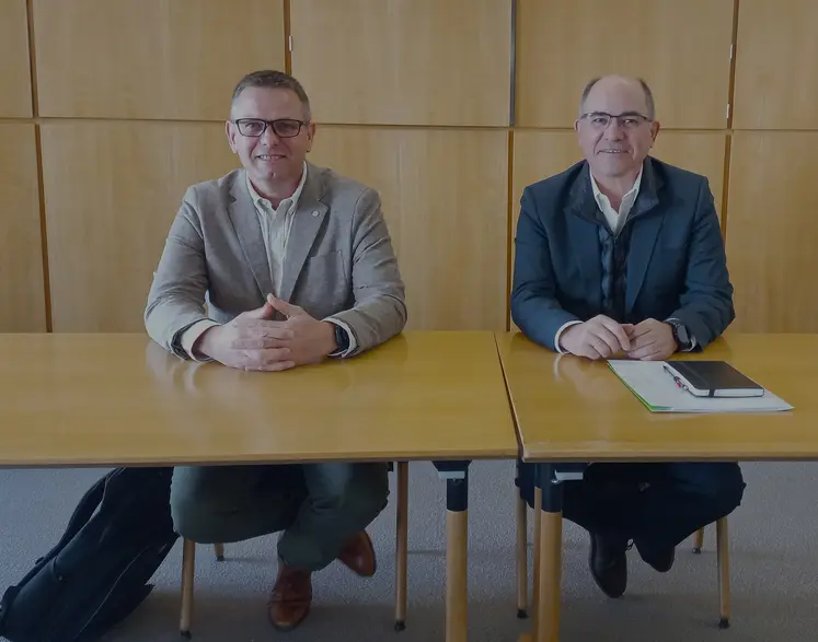 De gauche à droite, Christophe Congues, président d’Euralis, et Philippe Saux, son directeur général.