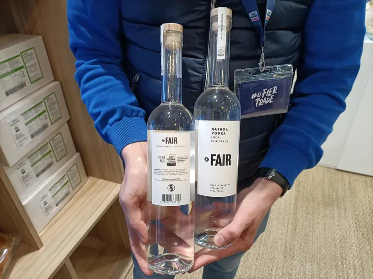 Bouteilles de vodka Fair, produite à partir de quinoa et de blé 