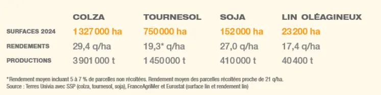 bilan oléagineux en France en 2024