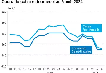 Prix du colza rendu Rouen et du tournesol rendu Saint Nazaire