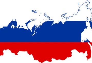 La Russie avec le drapeau.