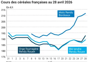 Prix blé orge maïs France au 28 avril 2026