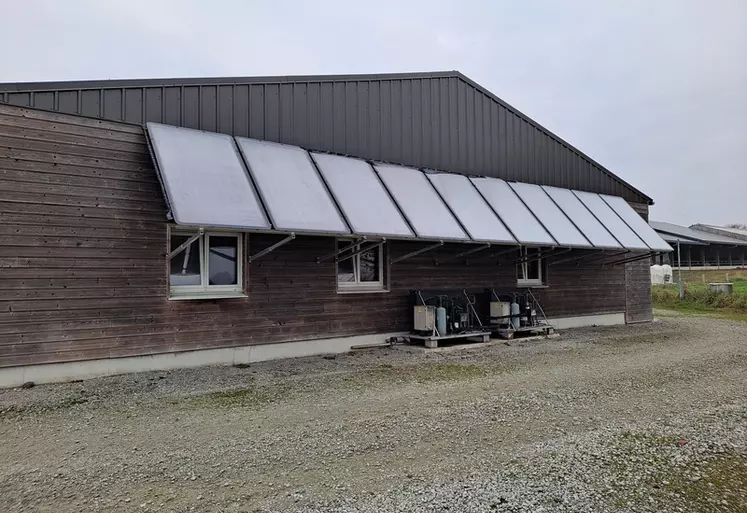 chauffe eau solaire sur bâtiment d'élevage