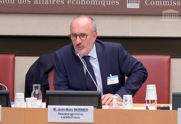 Capture écran vidéo Assemblée nationale Jean-Marc Bernier, directeur général de Lactalis France