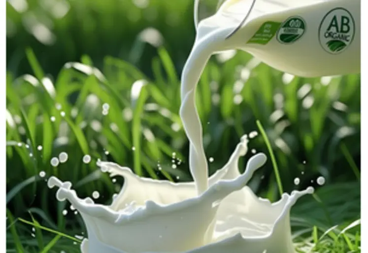 <em class="placeholder">lait coulant sur une prairie avec logo AB</em>