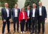 Pascal Le Brun (deuxième à gauche) préside le conseil d’administration du Cniel, aux côtés de Marie-Andrée Luherne, présidente déléguée (veste rouge au centre), ...
