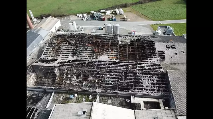 Fromagerie de Luçon, groupe Agrial, dégats liés à l'incendie de février 2020